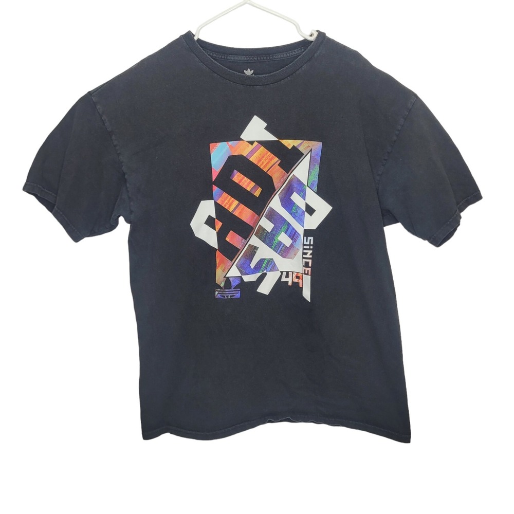 Adidas Graphic‎ TShirt Old School Look Mens Size XL Black 100% Cotton